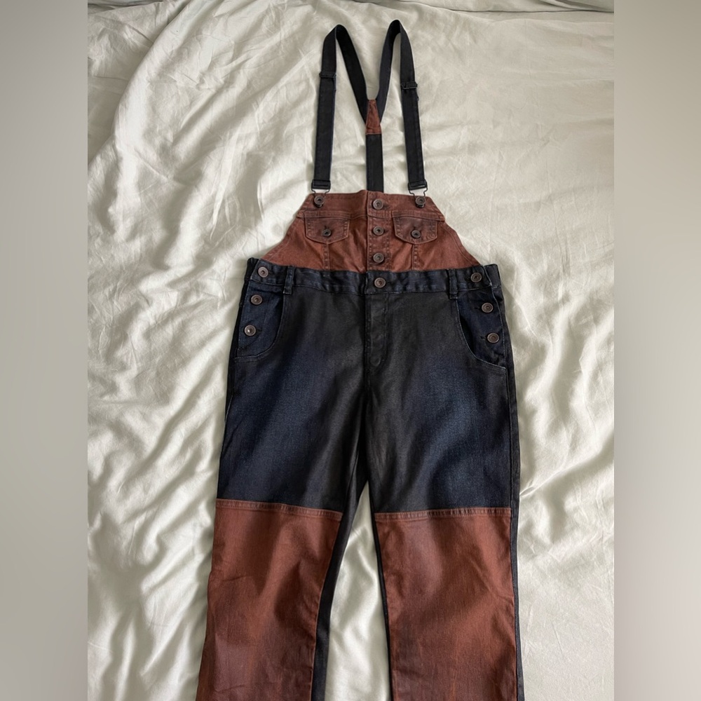 RARE Guess 1981 Dungaree Denim Overalls Colorblock possibly Vintage
